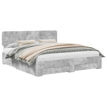 Struttura del letto con testiera Grigio cemento 180 x 200 cm | homemem39