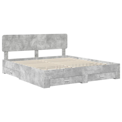 Struttura del letto con testiera Grigio cemento 180 x 200 cm | homemem39
