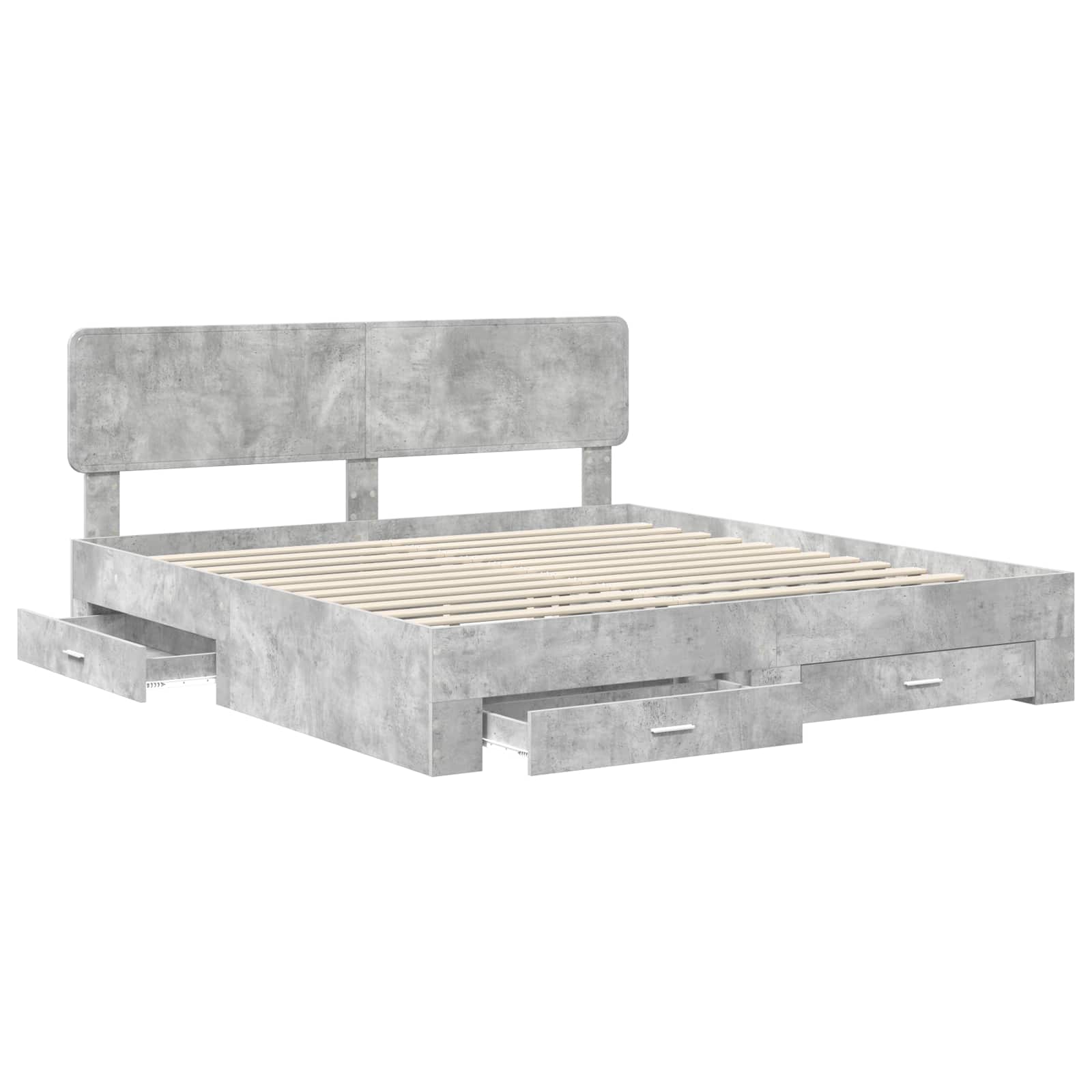 Struttura del letto con testiera Grigio cemento 180 x 200 cm | homemem39