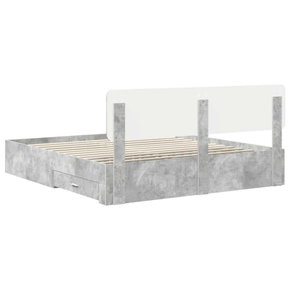 Struttura del letto con testiera Grigio cemento 180 x 200 cm | homemem39