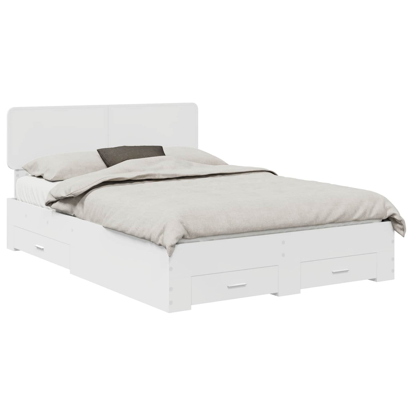 Struttura del letto Bianco 160 x 200 cm Legno multistrato | homemem39