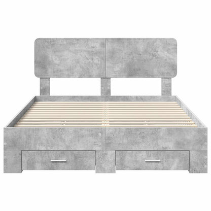 Struttura del letto con testiera Grigio cemento 160 x 200 cm | homemem39