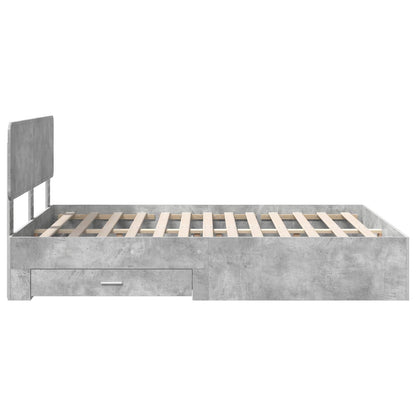 Struttura del letto con testiera Grigio cemento 160 x 200 cm | homemem39
