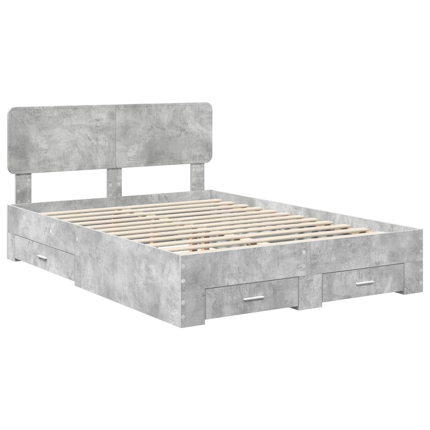 Struttura del letto con testiera Grigio cemento 150 x 200 cm | homemem39