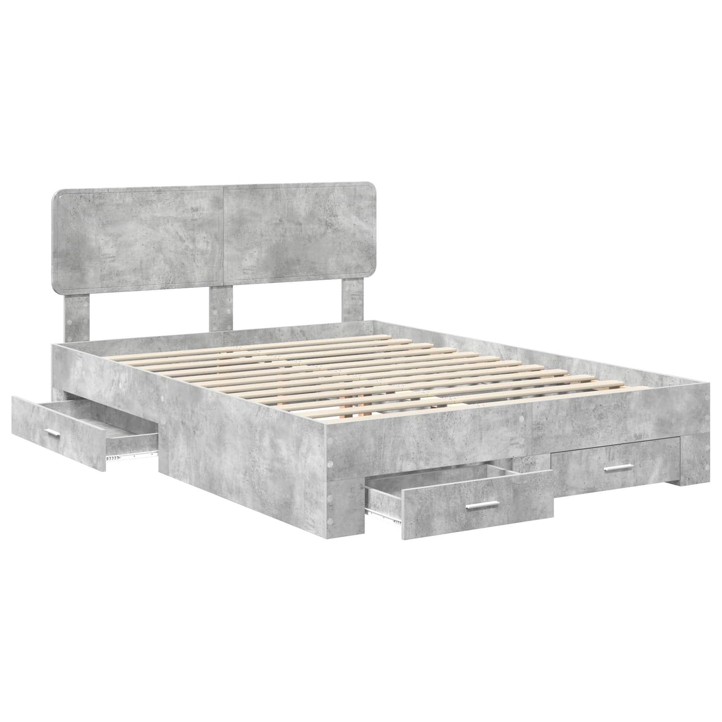 Struttura del letto con testiera Grigio cemento 150 x 200 cm | homemem39