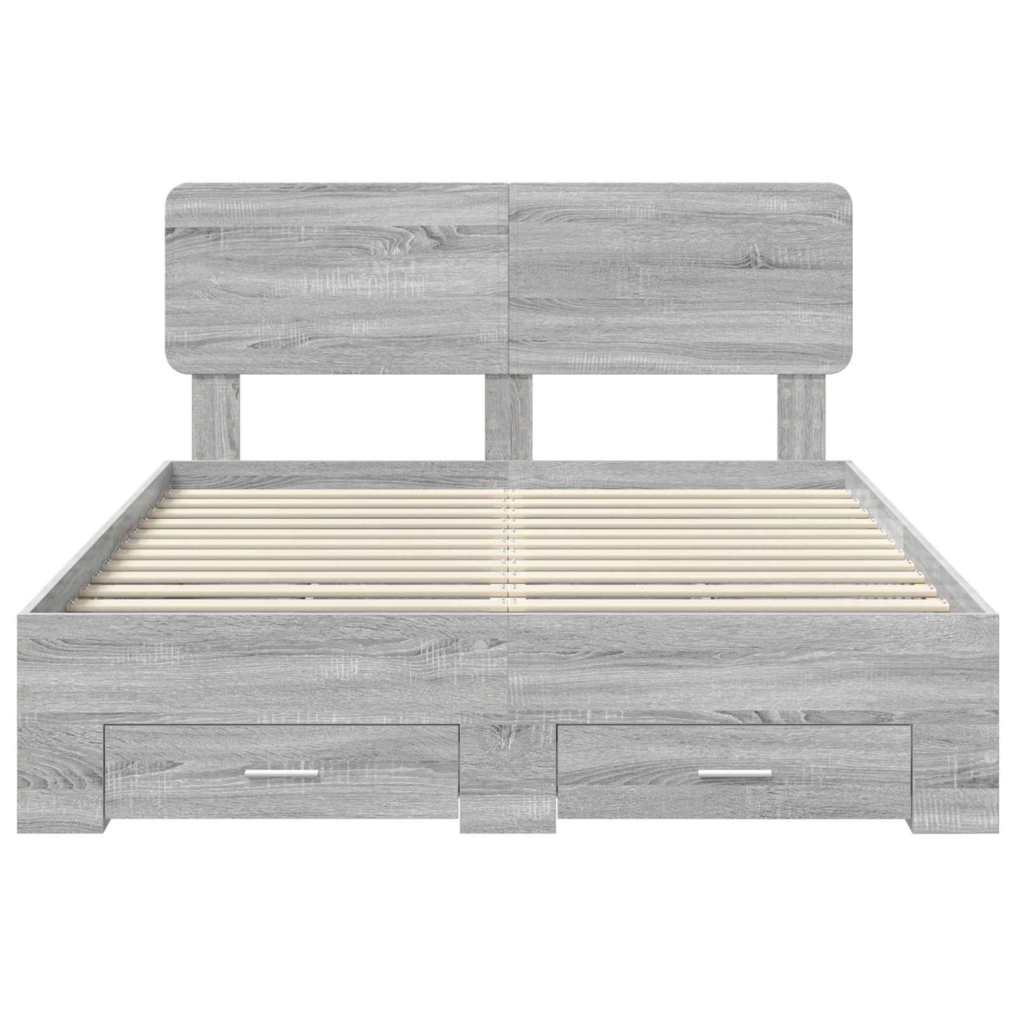 Struttura del letto con testiera Grigio Sonoma 150 x 200 cm | homemem39