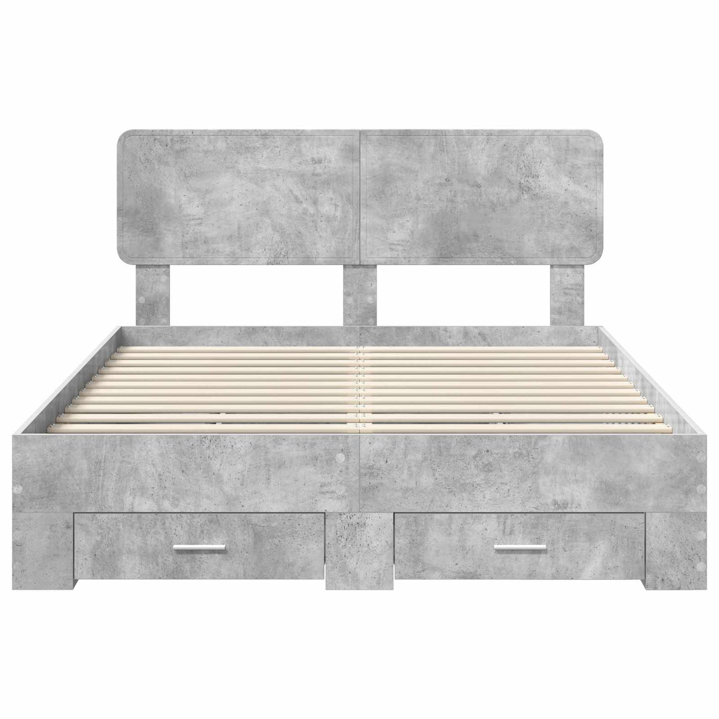 Struttura del letto con testiera Grigio cemento 140 x 200 cm | homemem39