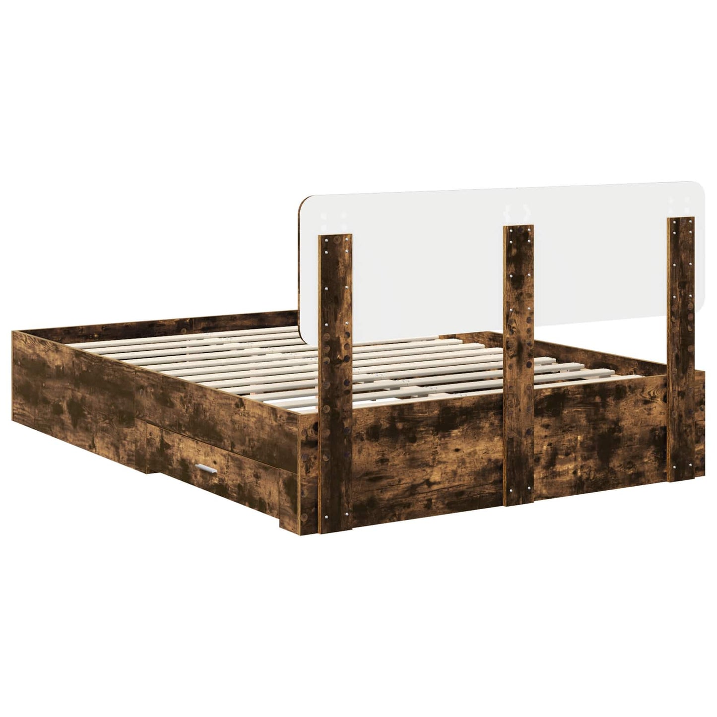 Struttura del letto Rovere fumé 140 x 200 cm Legno multistrato | homemem39