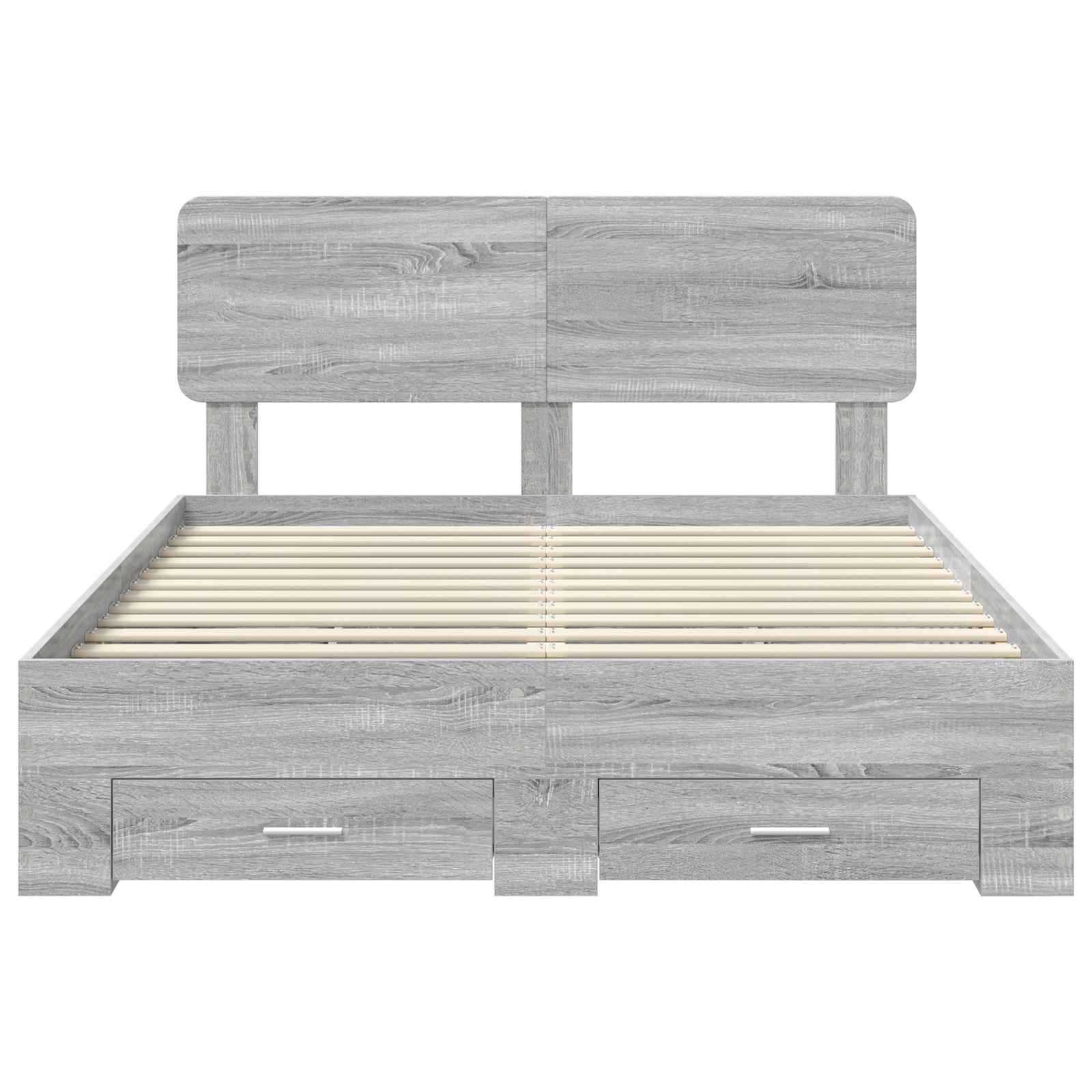 Struttura del letto con testiera Grigio Sonoma 140 x 200 cm | homemem39