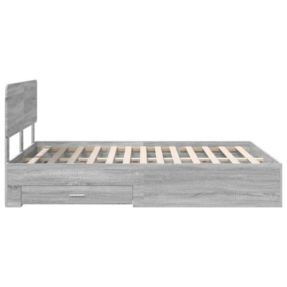 Struttura del letto con testiera Grigio Sonoma 140 x 200 cm | homemem39