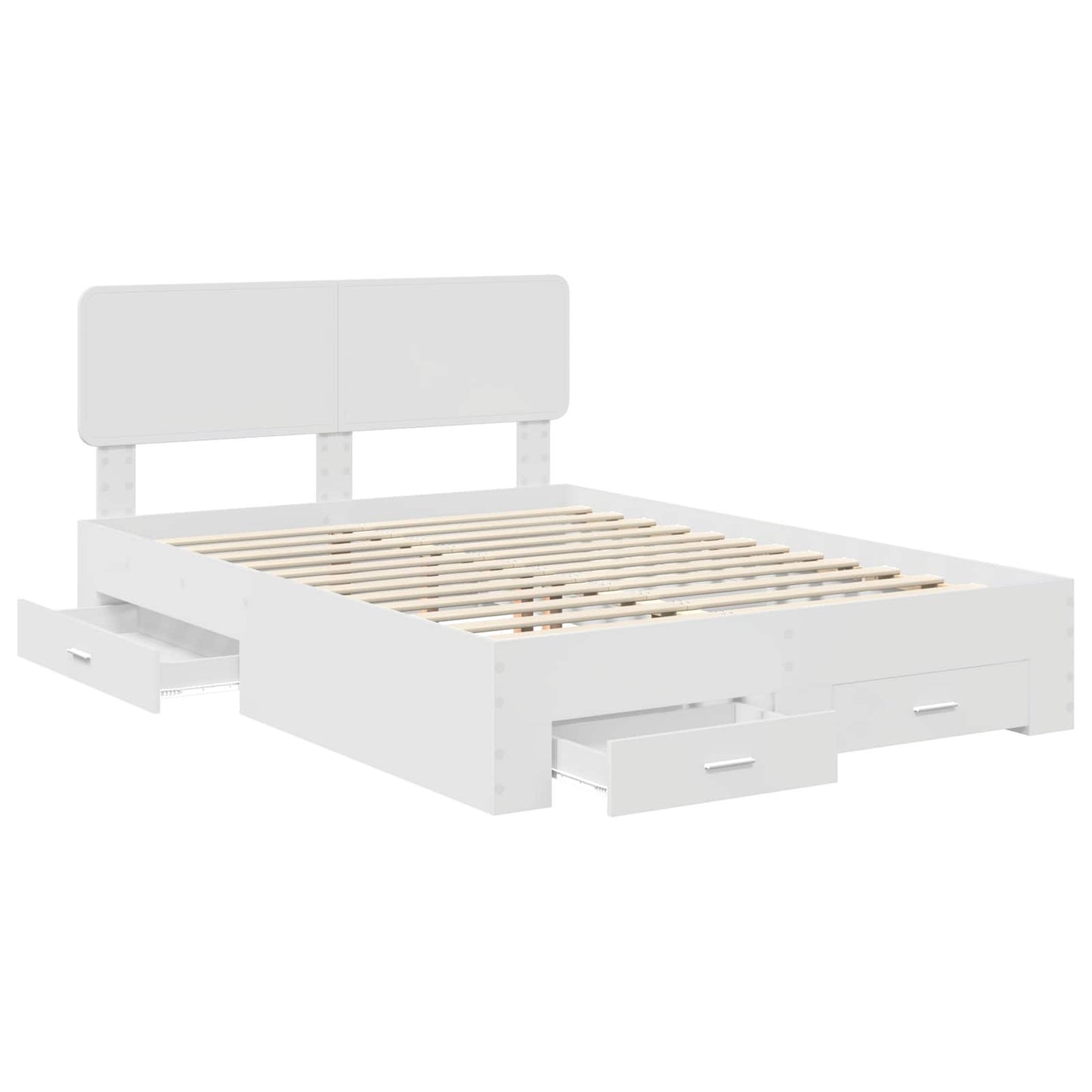 Struttura del letto Bianco 140 x 190 cm Legno multistrato | homemem39