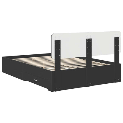 Struttura del letto Nero 140 x 190 cm Legno multistrato | homemem39