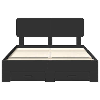 Struttura del letto Nero 140 x 190 cm Legno multistrato