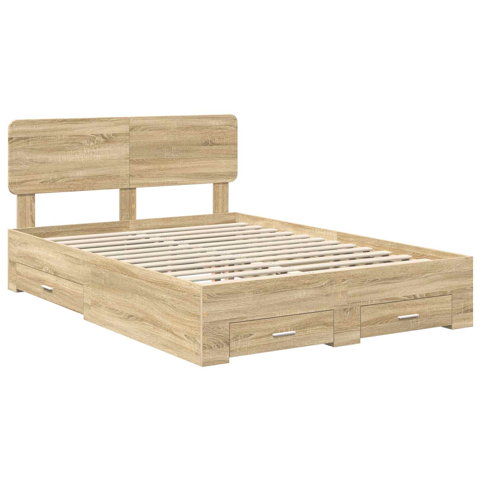 Struttura del letto con testiera Rovere Sonoma 140 x 190 cm | homemem39