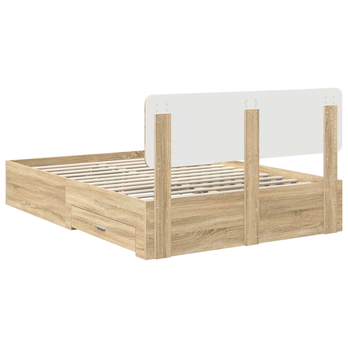 Struttura del letto con testiera Rovere Sonoma 140 x 190 cm | homemem39
