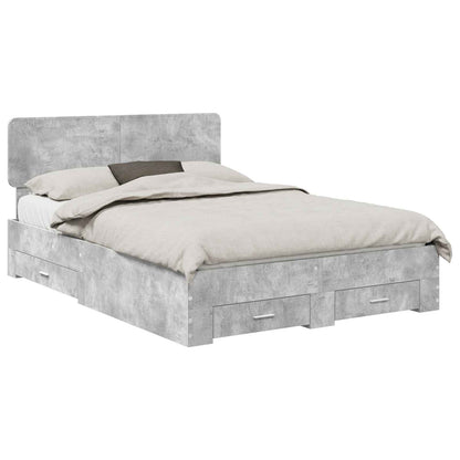 Struttura del letto con testiera Grigio cemento 140 x 190 cm | homemem39