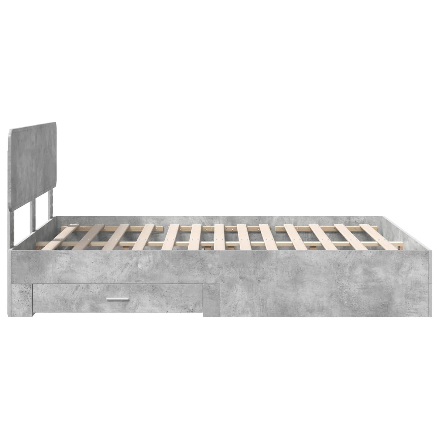 Struttura del letto con testiera Grigio cemento 140 x 190 cm | homemem39