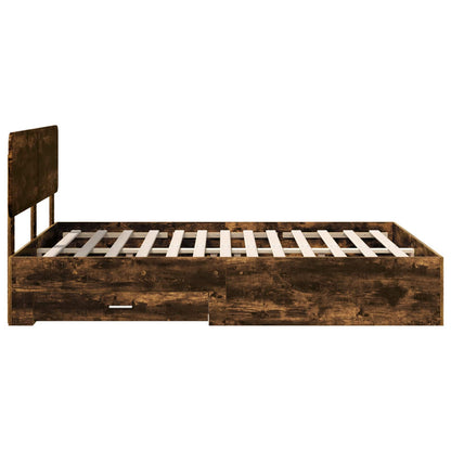 Struttura del letto Rovere fumé 140 x 190 cm Legno multistrato | homemem39