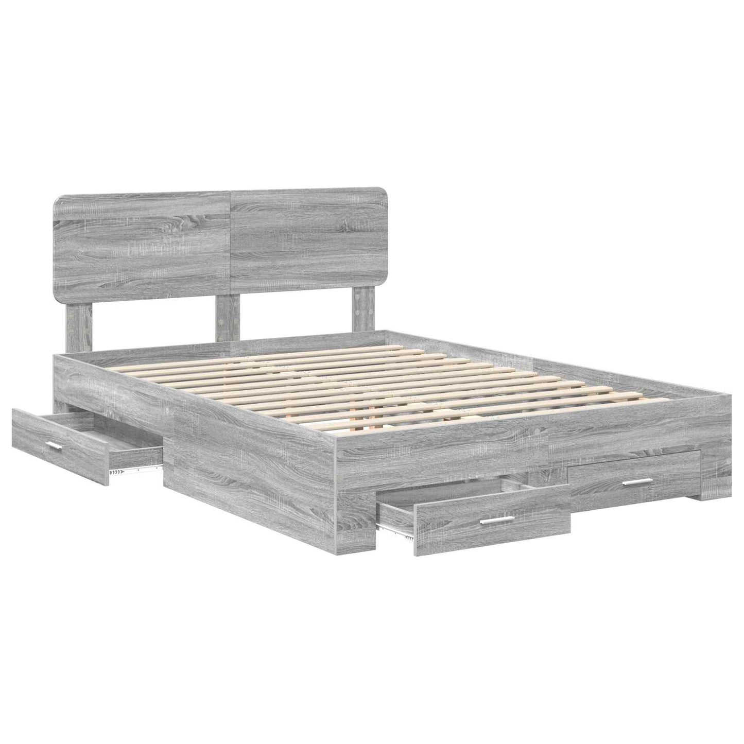 Struttura del letto con testiera Grigio Sonoma 140 x 190 cm | homemem39