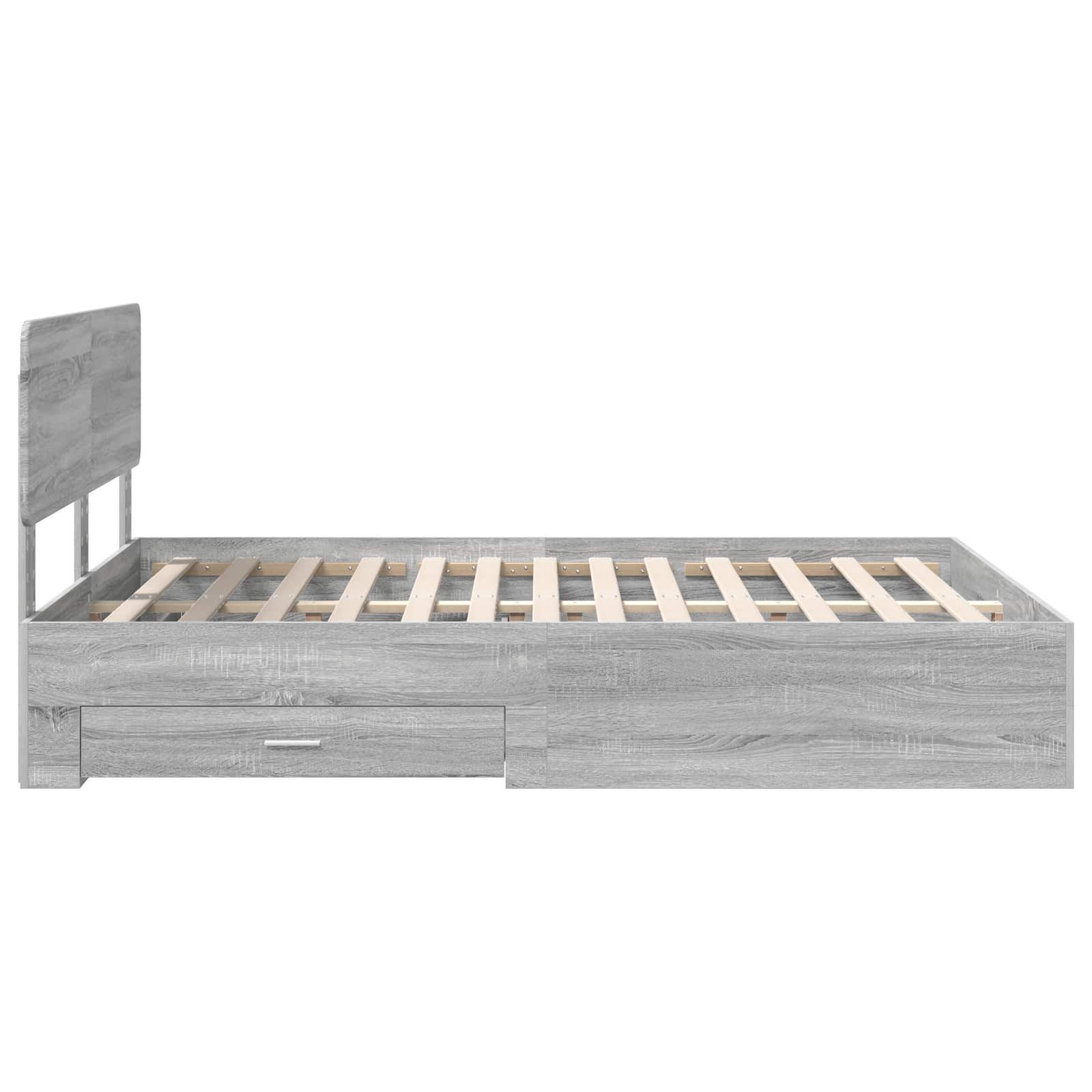 Struttura del letto con testiera Grigio Sonoma 140 x 190 cm | homemem39