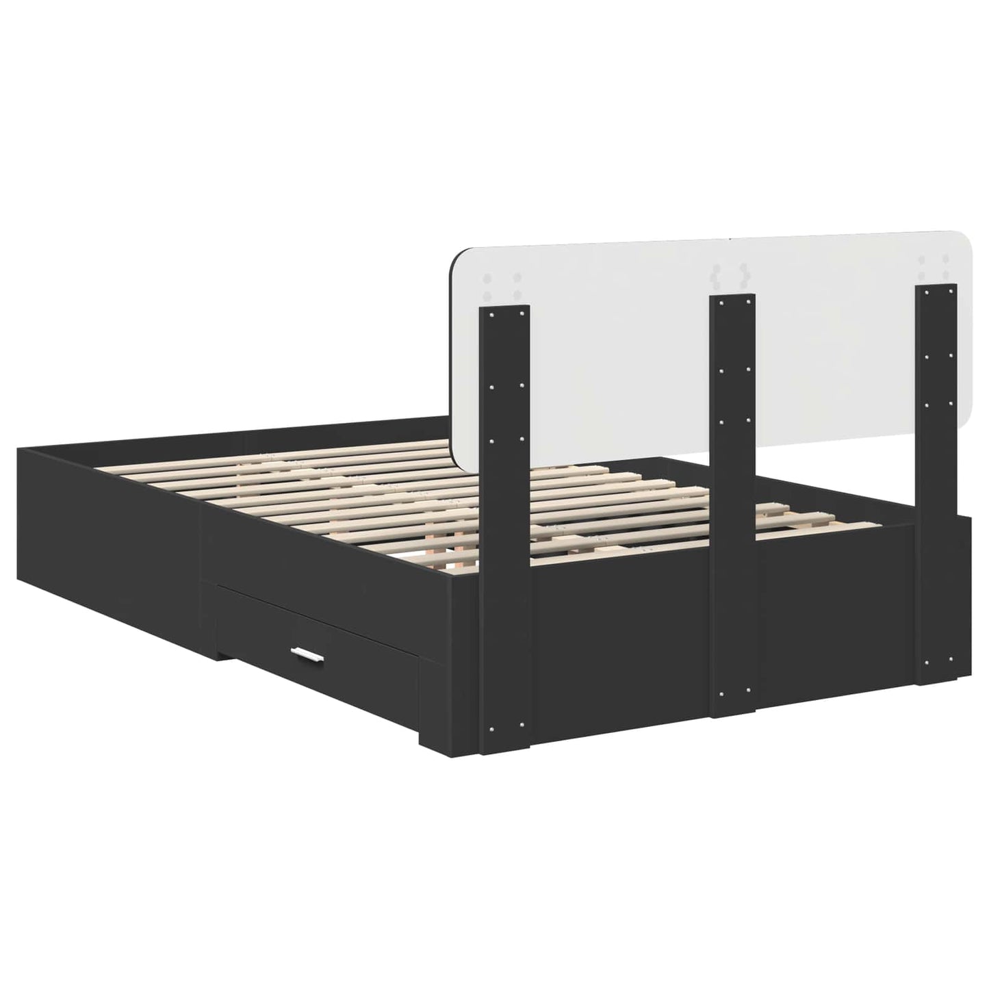 Struttura del letto Nero 135 x 190 cm Legno multistrato | homemem39