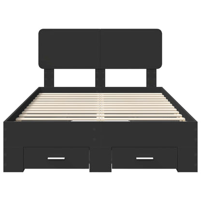 Struttura del letto Nero 135 x 190 cm Legno multistrato | homemem39
