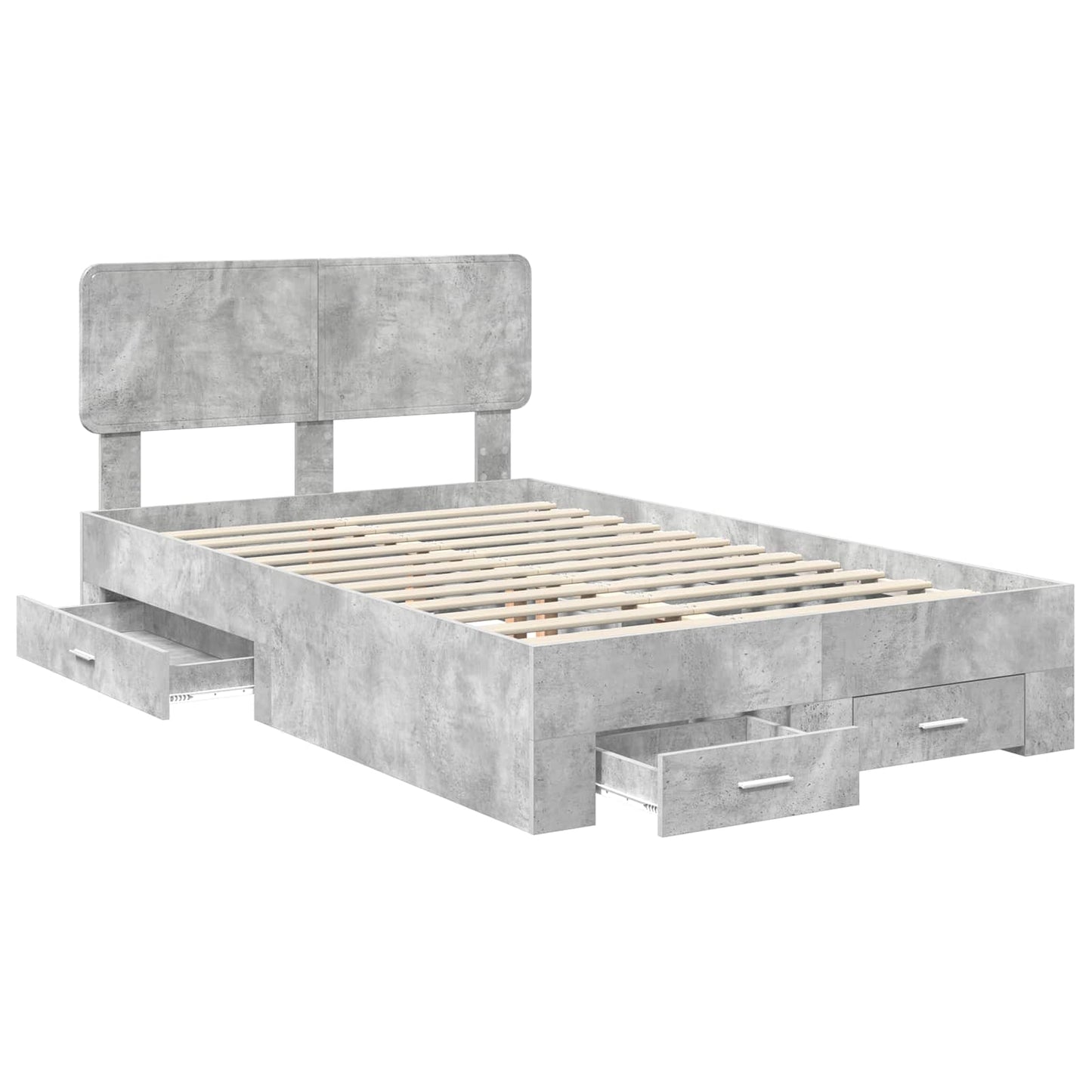 Struttura del letto con testiera Grigio cemento 135 x 190 cm | homemem39
