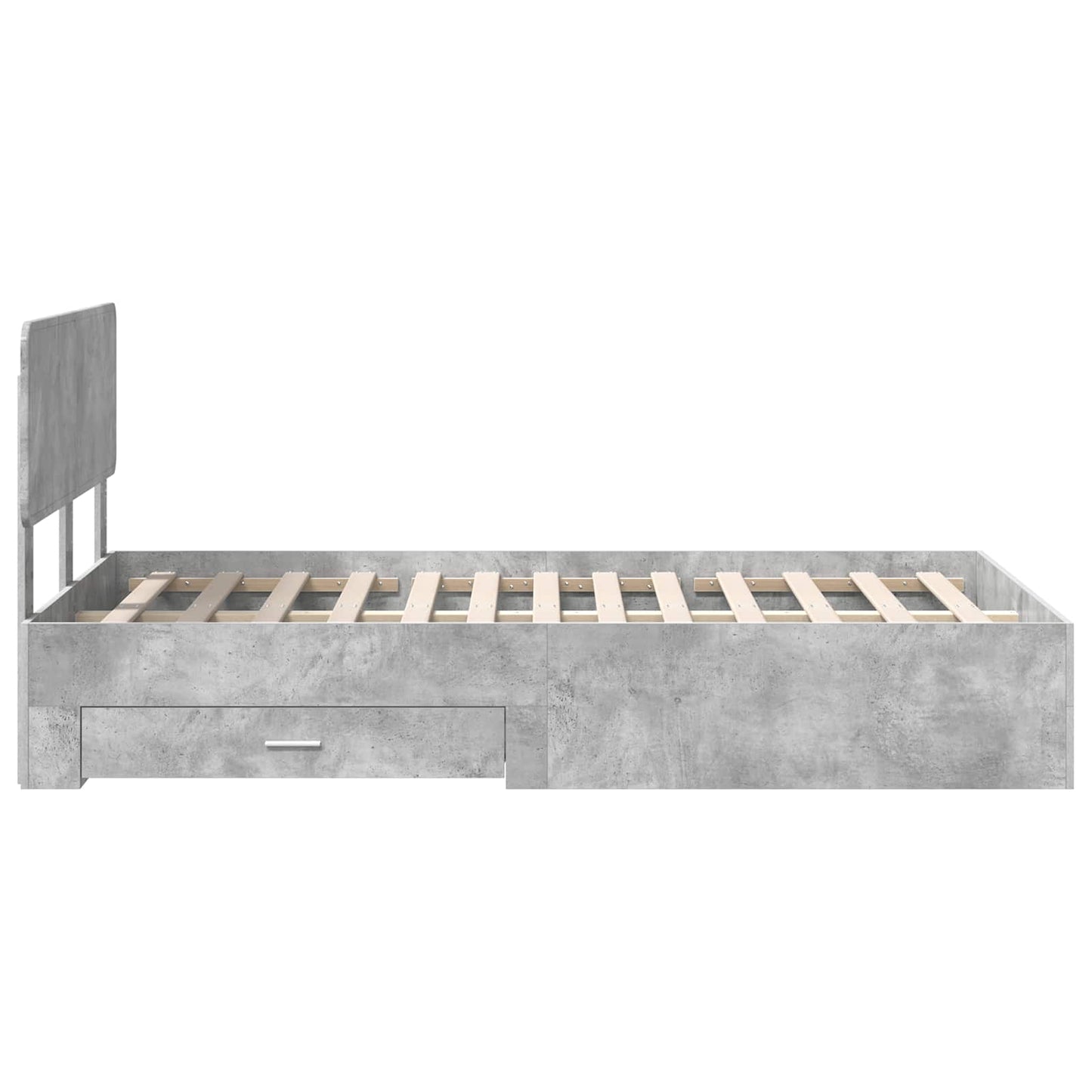 Struttura del letto con testiera Grigio cemento 135 x 190 cm | homemem39