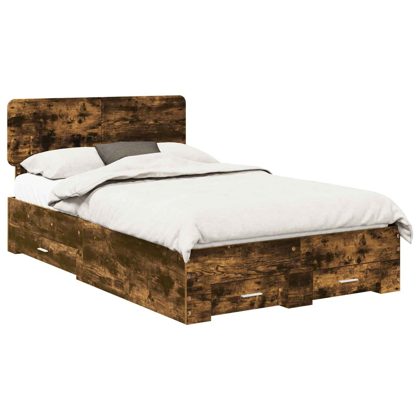 Struttura del letto Rovere fumé 135 x 190 cm Legno multistrato | homemem39