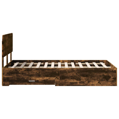 Struttura del letto Rovere fumé 135 x 190 cm Legno multistrato | homemem39