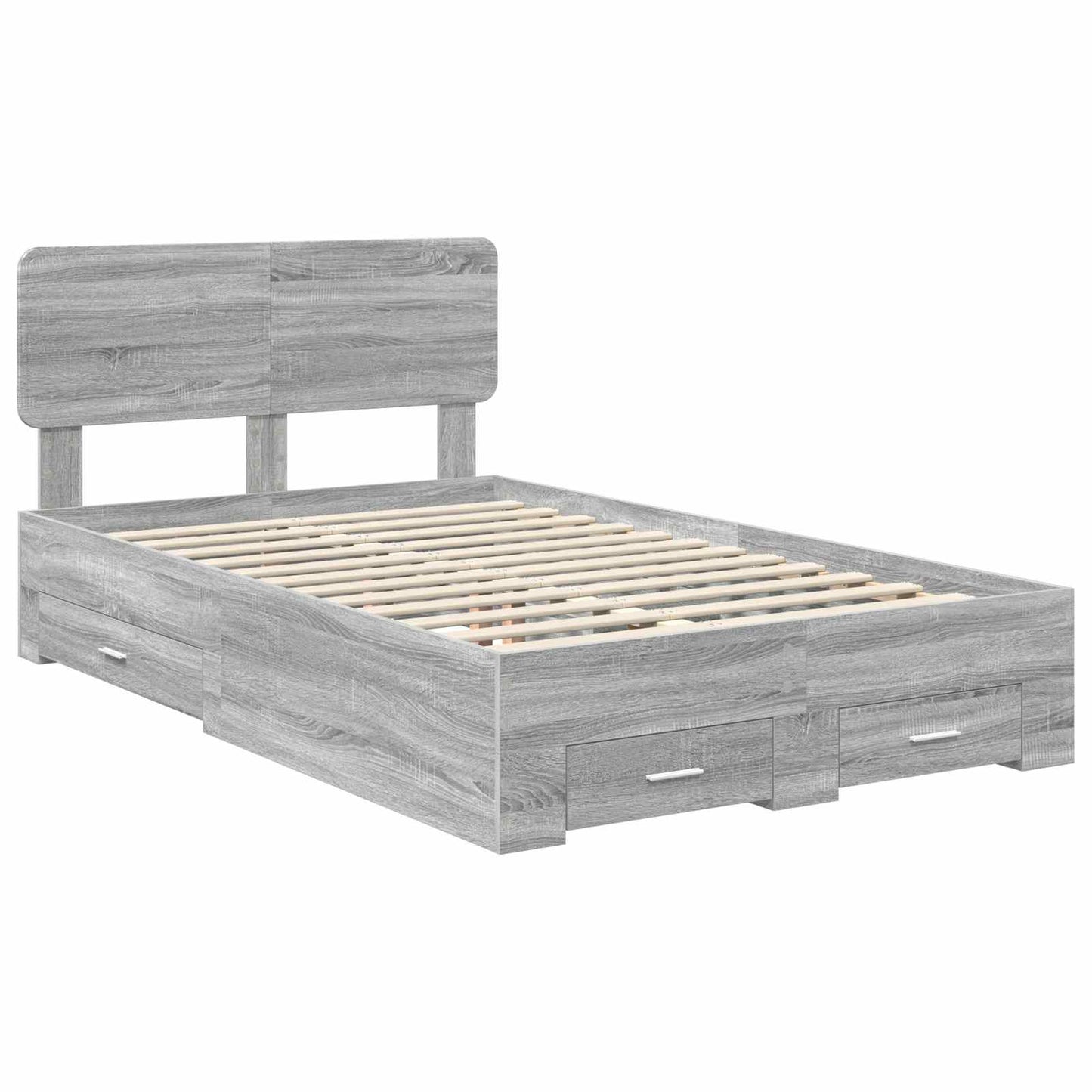 Struttura del letto con testiera Grigio Sonoma 135 x 190 cm | homemem39