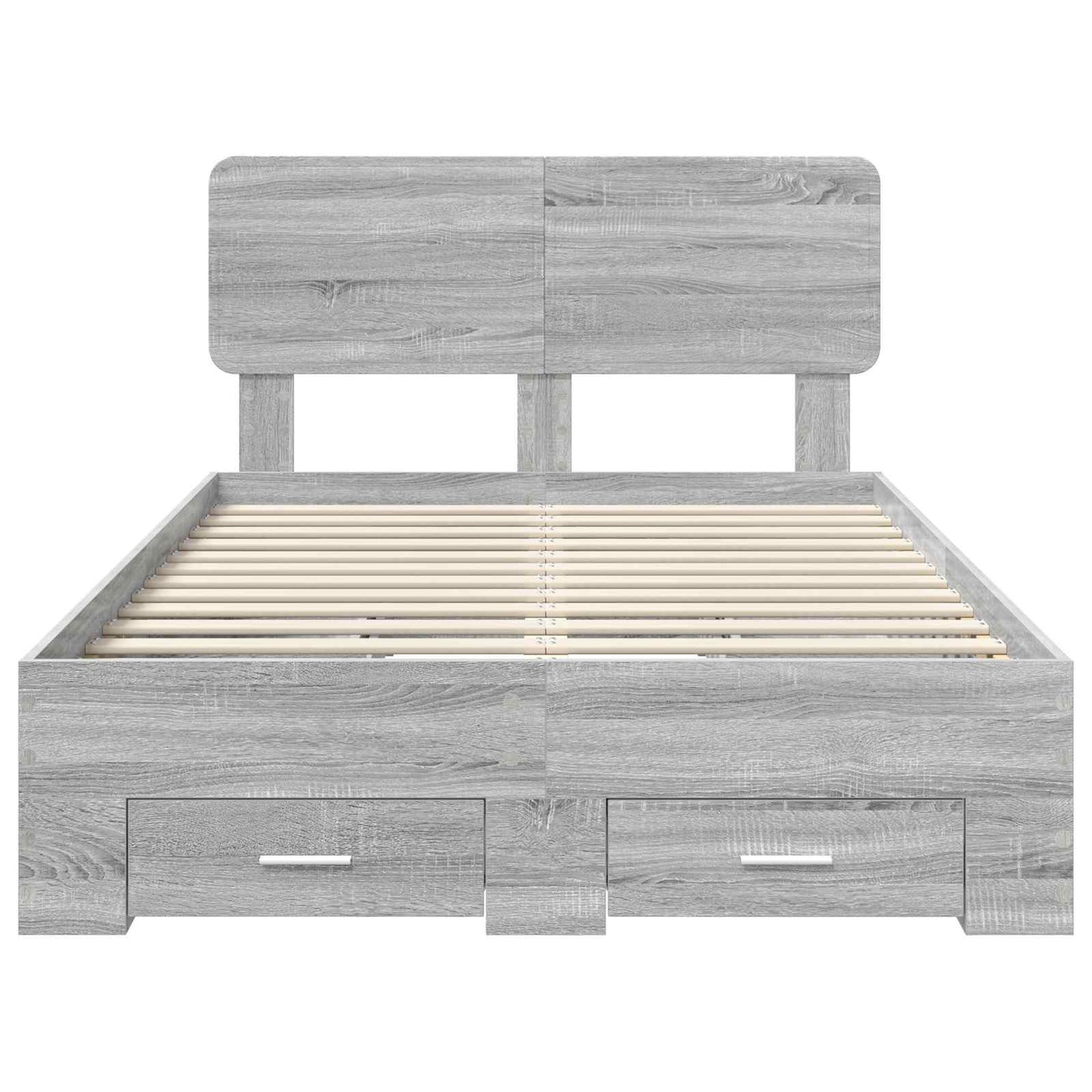 Struttura del letto con testiera Grigio Sonoma 135 x 190 cm | homemem39