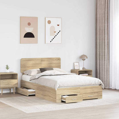 Struttura del letto con testiera Rovere Sonoma 120 x 200 cm | homemem39