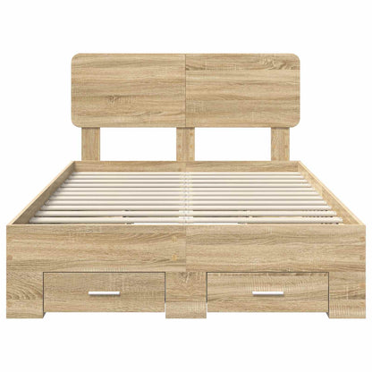 Struttura del letto con testiera Rovere Sonoma 120 x 200 cm | homemem39