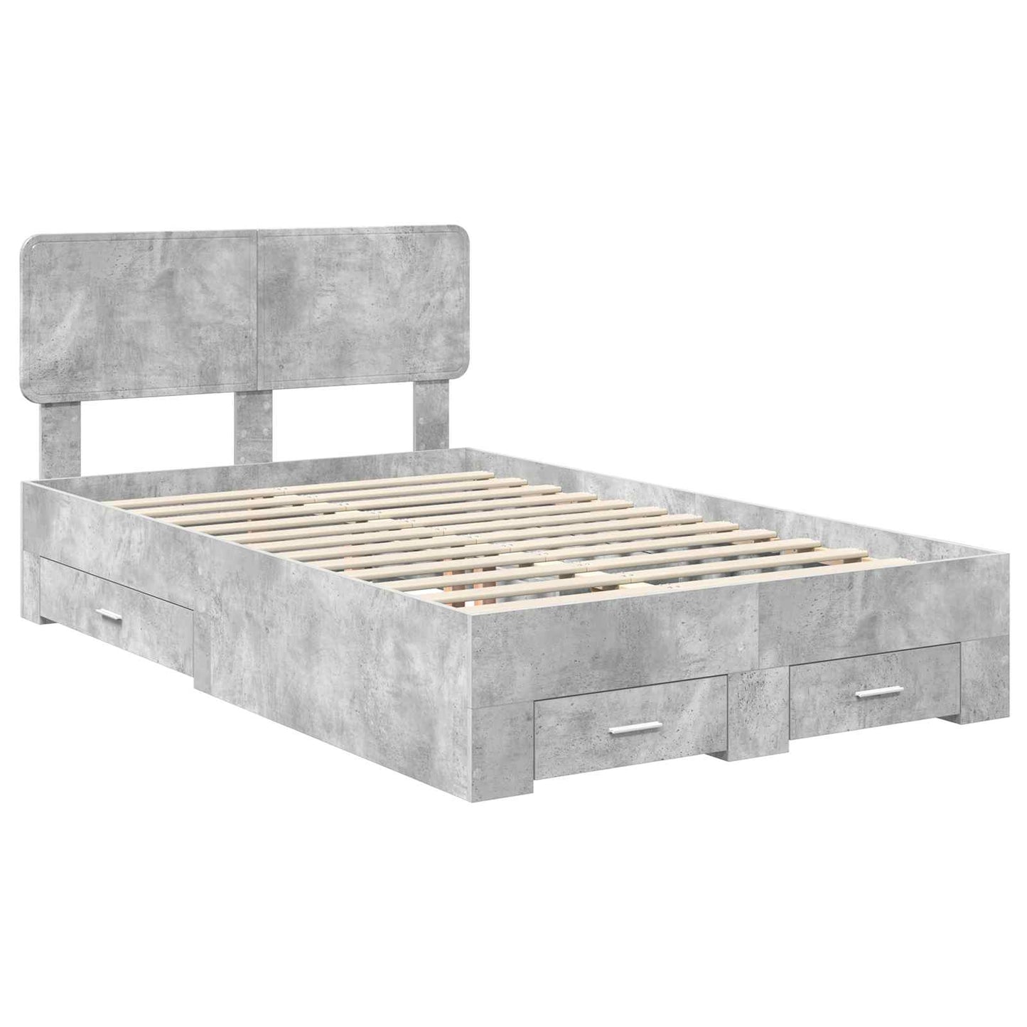Struttura del letto con testiera Grigio cemento 120 x 200 cm | homemem39