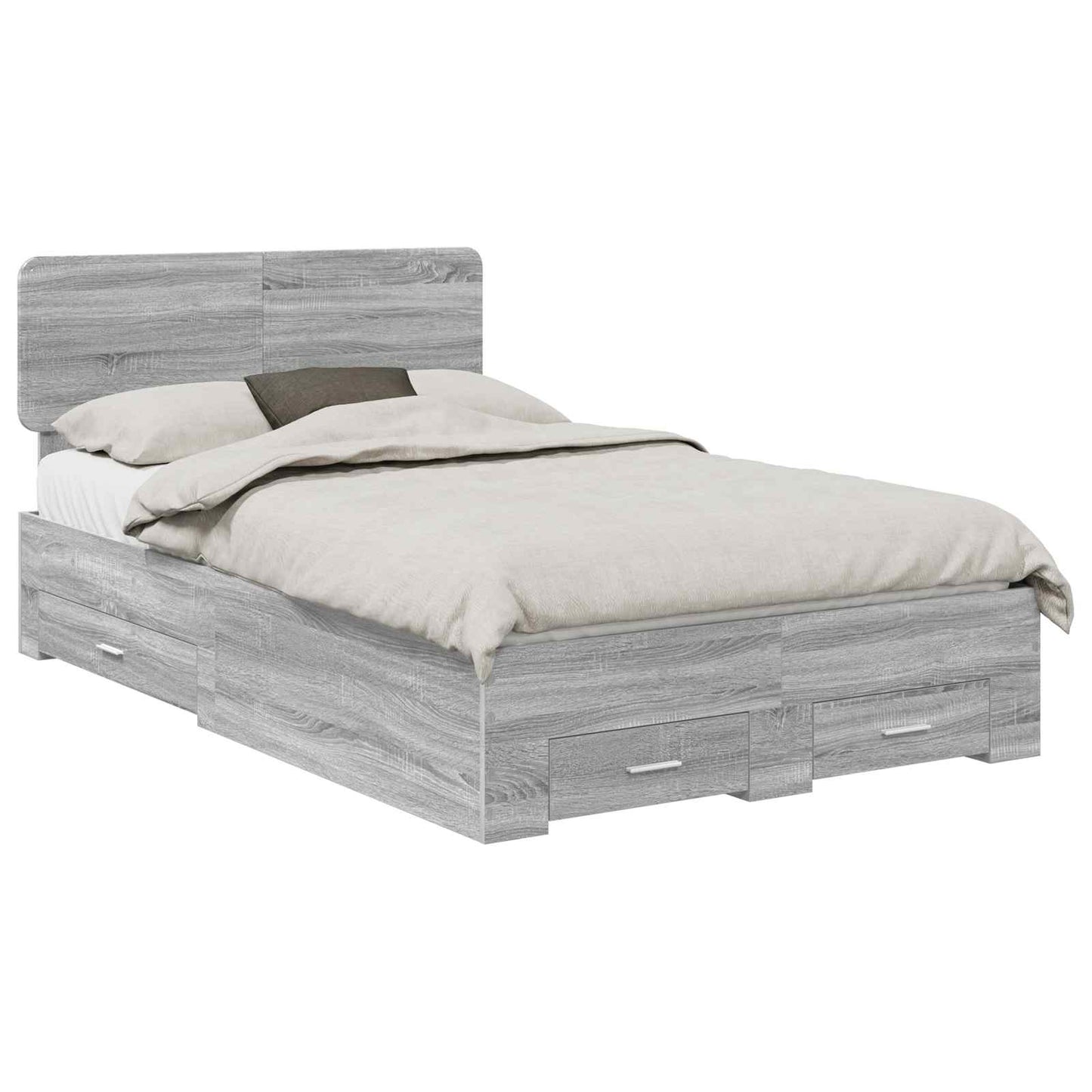 Struttura del letto con testiera Grigio Sonoma 120 x 200 cm | homemem39