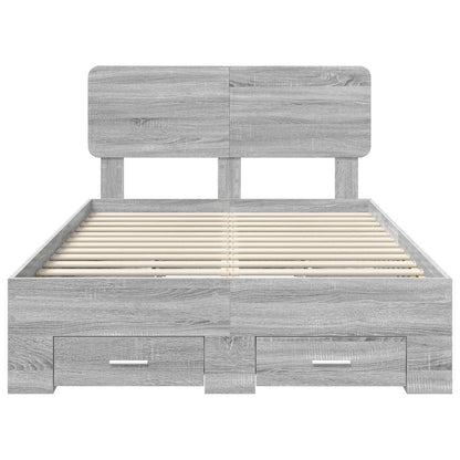 Struttura del letto con testiera Grigio Sonoma 120 x 200 cm | homemem39