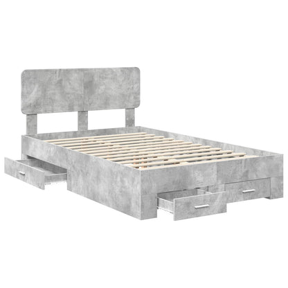 Struttura del letto con testiera Grigio cemento 120 x 190 cm | homemem39