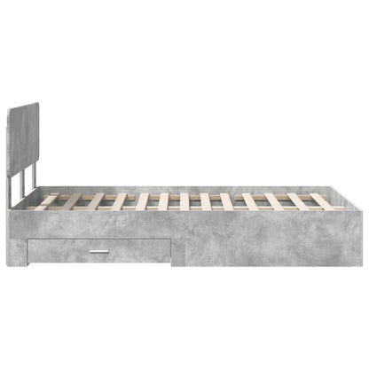Struttura del letto con testiera Grigio cemento 120 x 190 cm | homemem39