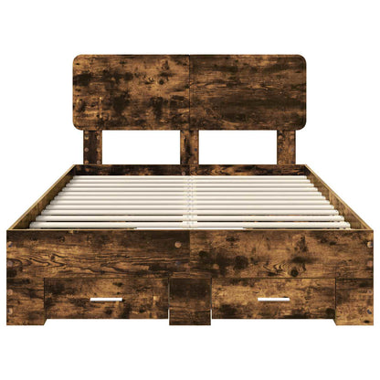 Struttura del letto Rovere fumé 120 x 190 cm Legno multistrato | homemem39