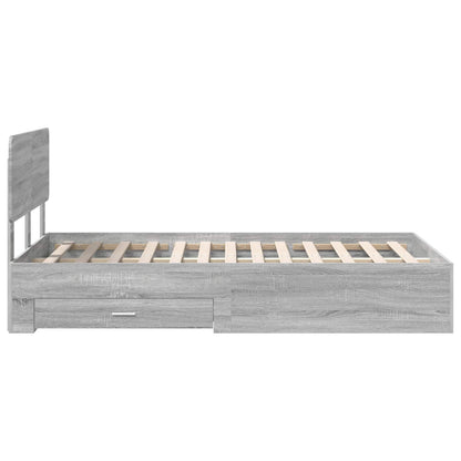 Struttura del letto con testiera Grigio Sonoma 120 x 190 cm | homemem39