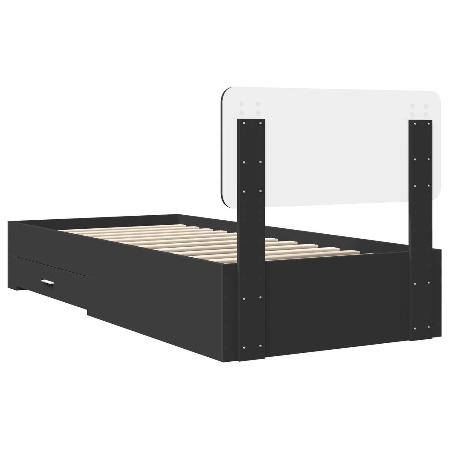 Struttura del letto Nero 100 x 200 cm Legno multistrato | homemem39