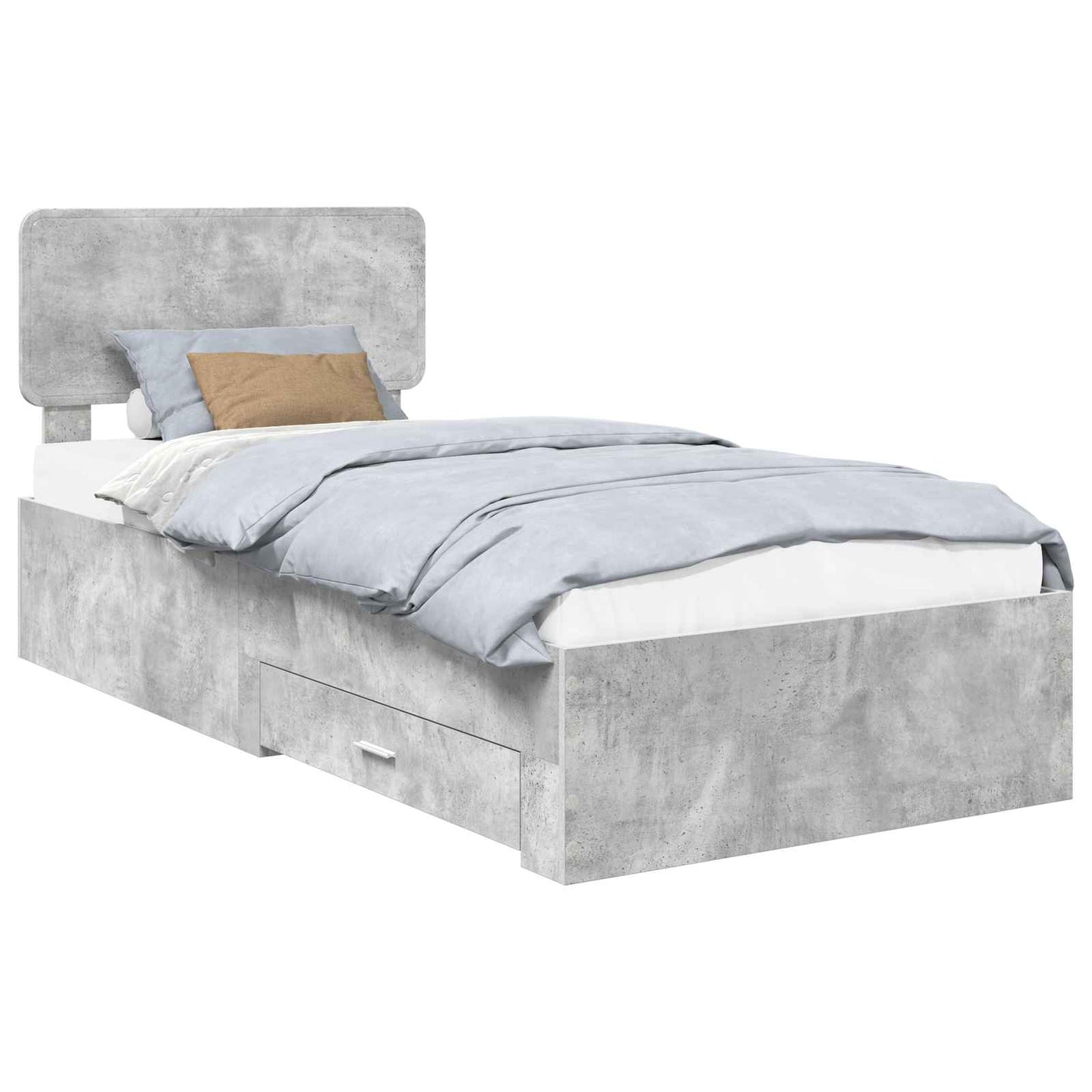 Struttura del letto con testiera Grigio cemento 100 x 200 cm | homemem39