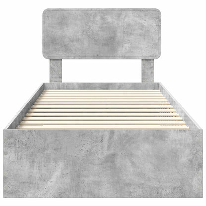 Struttura del letto con testiera Grigio cemento 100 x 200 cm | homemem39