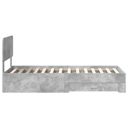 Struttura del letto con testiera Grigio cemento 100 x 200 cm | homemem39
