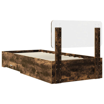 Struttura del letto Rovere fumé 100 x 200 cm Legno multistrato | homemem39