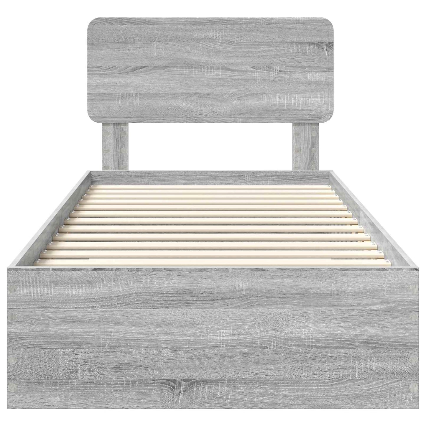 Struttura del letto con testiera Grigio Sonoma 100 x 200 cm | homemem39