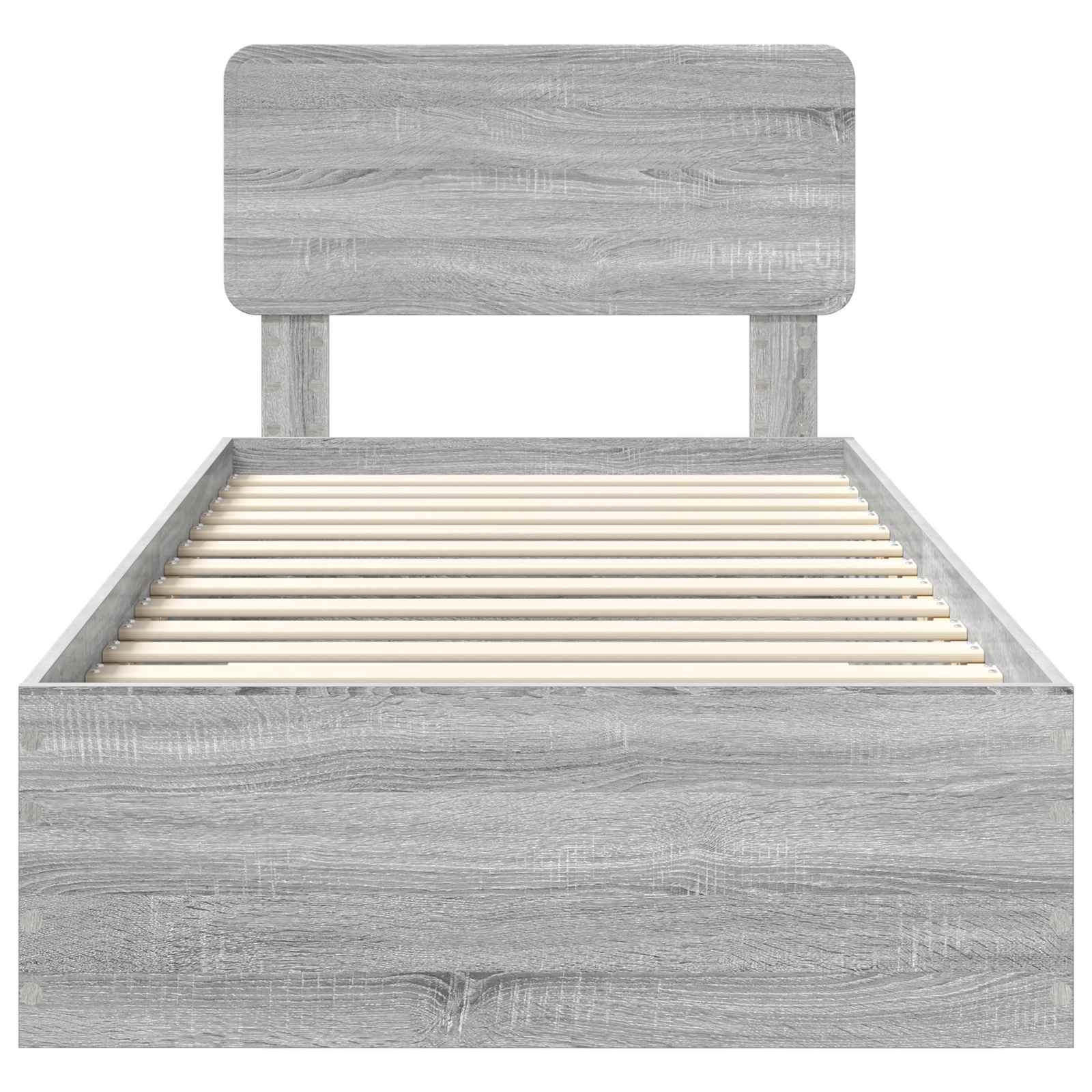 Struttura del letto con testiera Grigio Sonoma 100 x 200 cm | homemem39