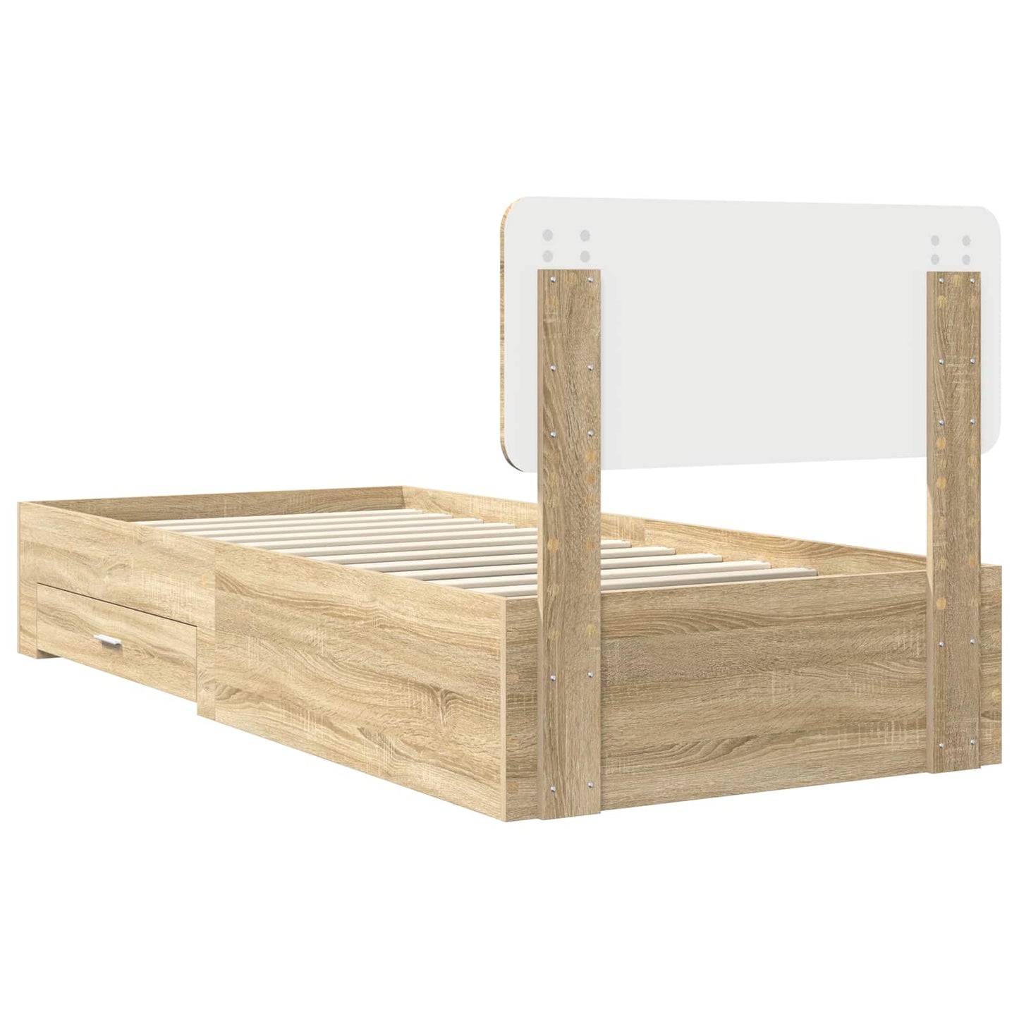 Struttura del letto Rovere Sonoma 90 x 200 cm Legno multistrato | homemem39