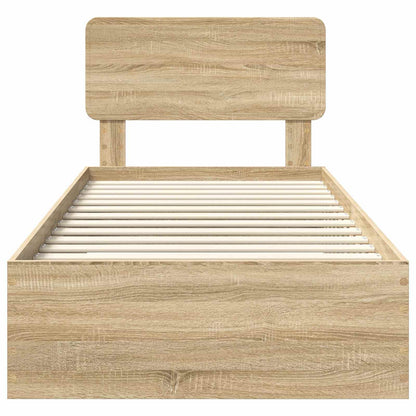 Struttura del letto Rovere Sonoma 90 x 200 cm Legno multistrato | homemem39